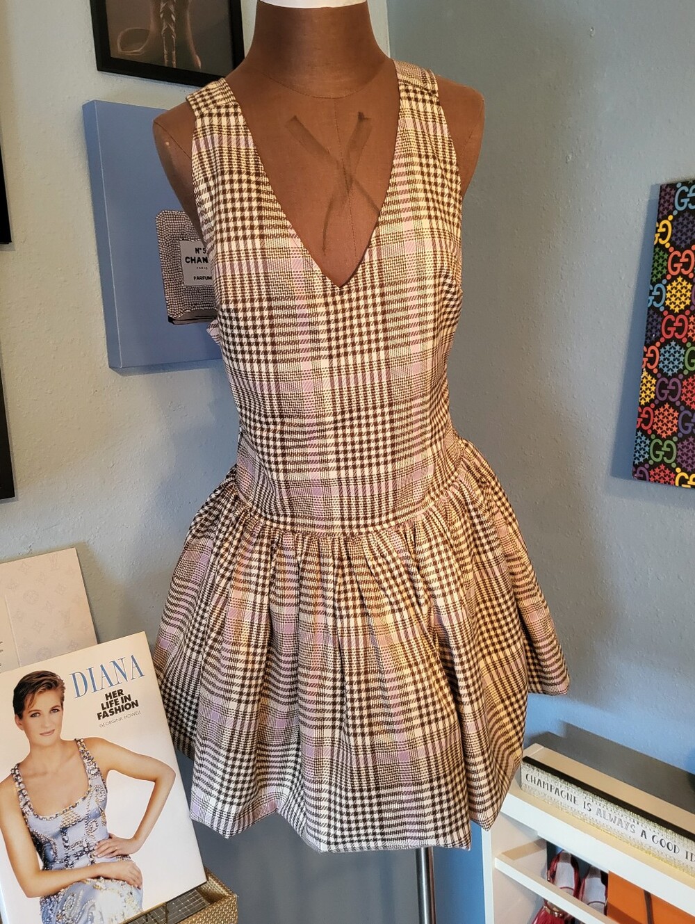 En Saison Charleigh Plaid Drop Waist Mini Dress - Picture 4 of 12